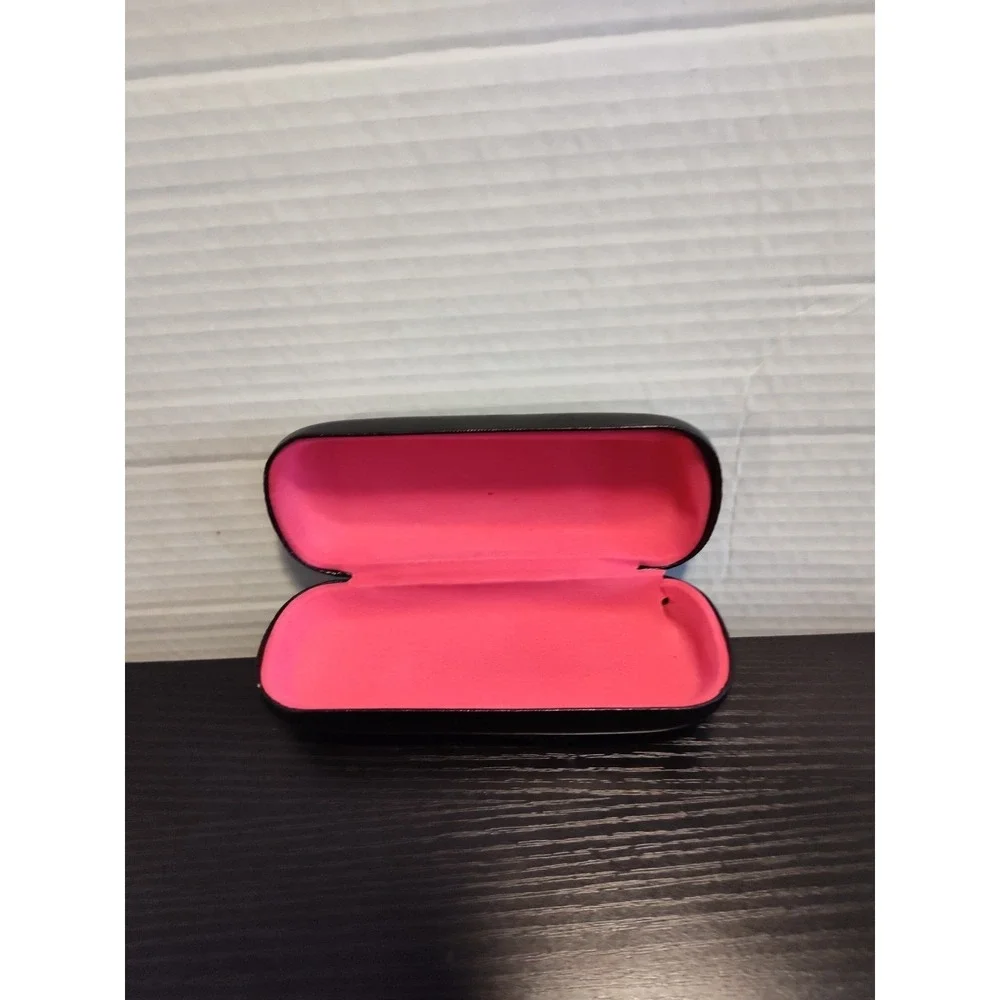 Hard Candy Pink Lining Black Hard Shell Glass Case Spring Close‎